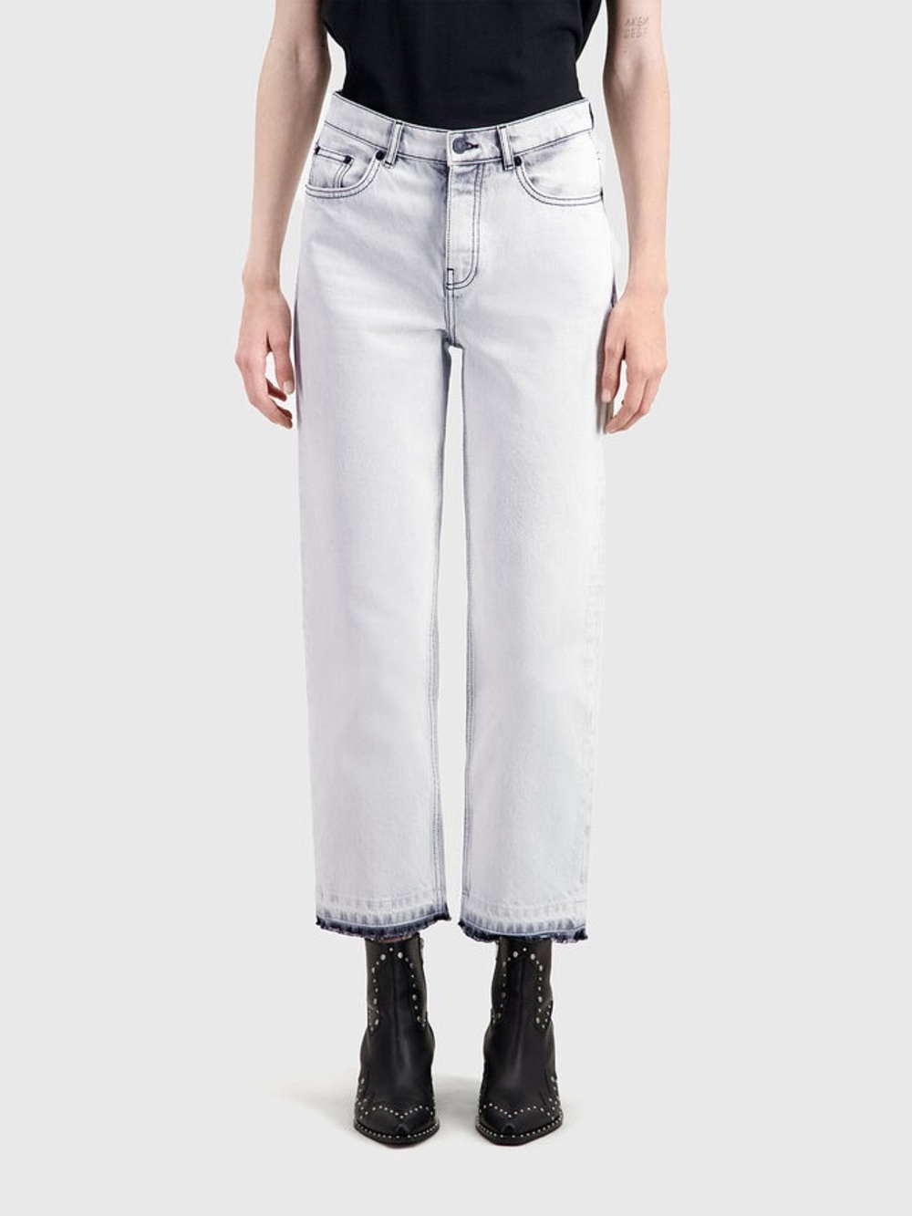 THE KOOPLES Grey Straight Leg Jeans with Unfinished Hem Size EU 38/ US 6
